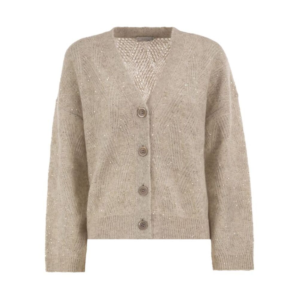 Peserico Women V-Neck Knitted Cardigan With Sequins